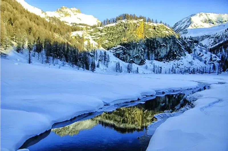 Panorama invernale di Cervinia per una vacanza snowboard